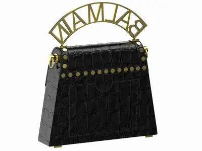 Balmain B Buzz Dynasty Small Bag Black Crocodile 3D model