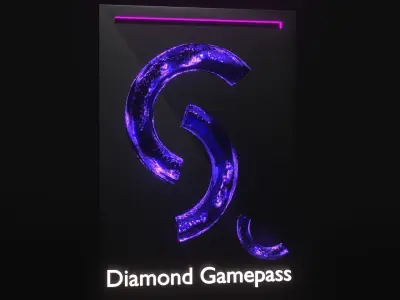 Sci-fi Diamond Game pass animated 3D model