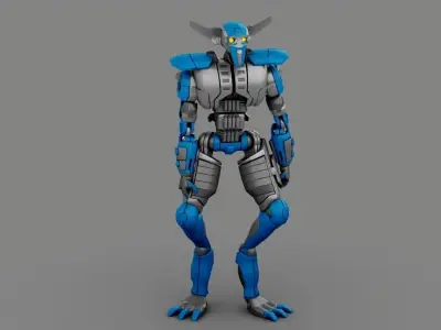 Villain robot rigged - animated character 3D model