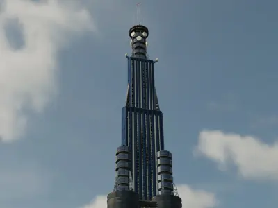 FutureTower1 empire state building in london Free 3D model