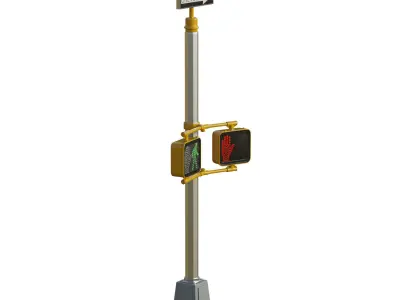 Traffic Light 10 Low-poly 3D model