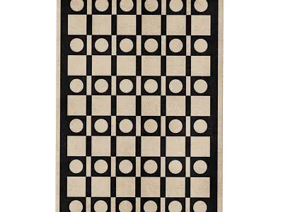 Mid Century Modern Rugs Next to Bed 3D model