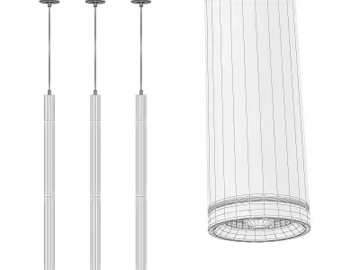 STITCH pendant light in gold Low-poly 3D model