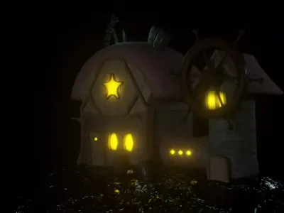 House in with lights 3D model