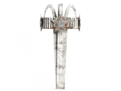 Old metallic rusted stella monument da1 Low-poly 3D model