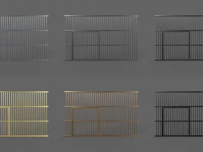 PBR Door Prison Cell 3 Low-poly 3D model