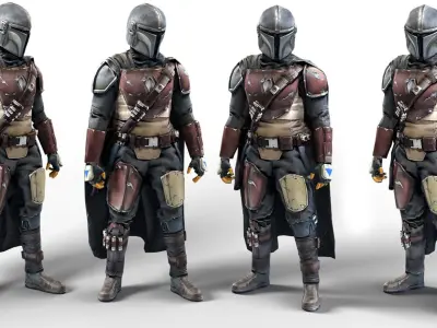 Mandalorian Toy Low-poly 3D model