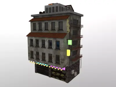 Cyberpunk City - Building 42 Low-poly 3D model