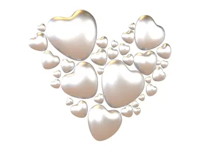 Combination Design Heart Icon v1 018 3D model