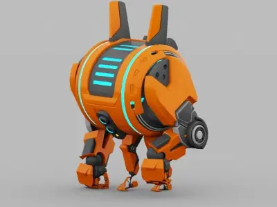 toon robot rigged animated character 3D model