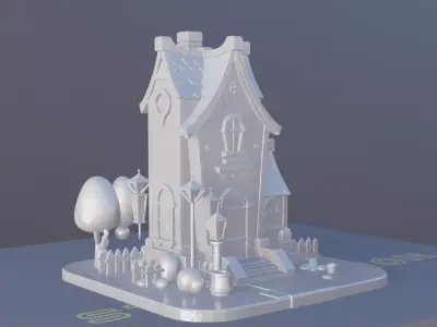 House Model Architectural Miniature for Painting 3D print model