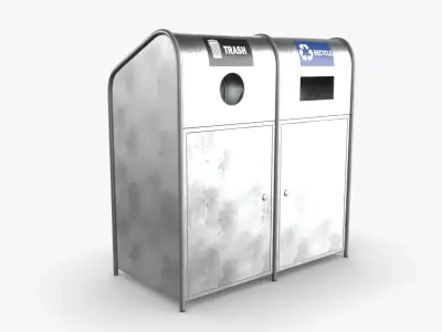 Trash can 01 Low-poly 3D model