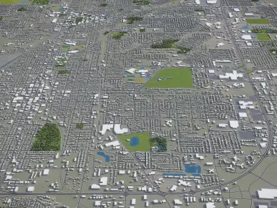 Bloomington - City 3D Model Low-poly 3D model