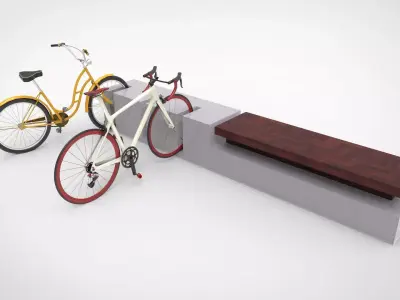 Public bike parking Low-poly 3D model