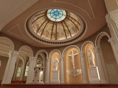 Church Interior 08 3D model