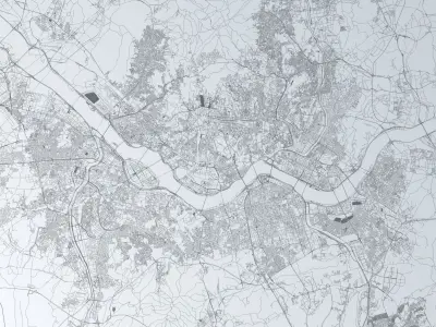 Seoul Road Network and Streets 3D model