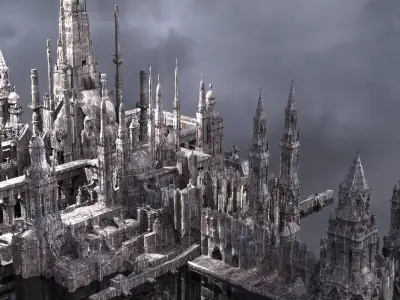 Fantasy Egyptian Tower streets 4  3D model