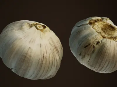 Photogrammetry - Garlic - 4K Low-poly 3D model