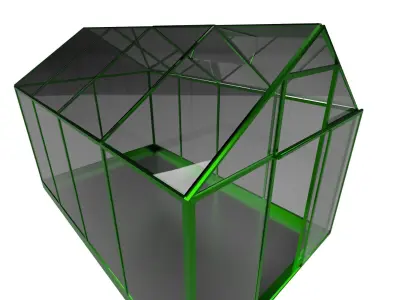 Greenhouse for garden Low-poly 3D model