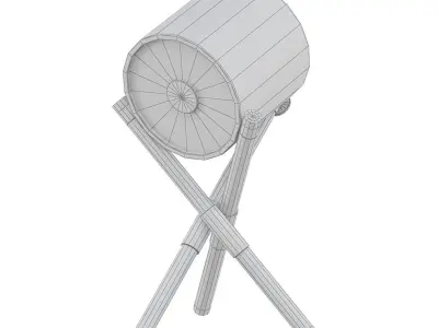 CATAPULT T table lamp with wooden legs 3D model
