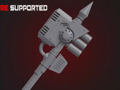 Grav Crusher Hammer Sci-Fi Heavy Weapon  3D print model