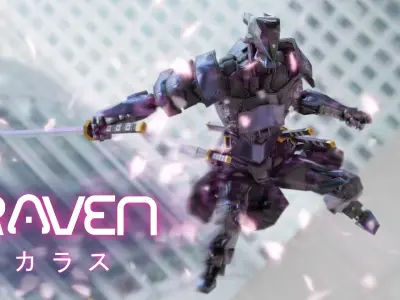 Low Poly  Robot - Raven Low-poly 3D model