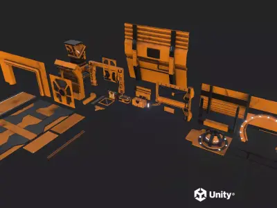 Scifi Environment Pack Low-poly 3D model