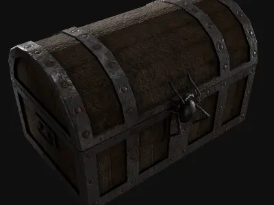Collection of dungeon items PBR low-poly game ready Low-poly 3D model