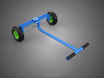 STEERING HANDLE LEVER RANGE CONTROL AXLE WHEEL TIRE CART TROLLEY 3D model