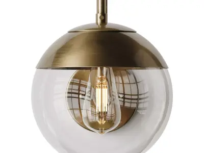 Mid-Century Clear Globe Sconce 3D model