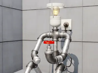 Pipe Decorative Lamp 3 3D model