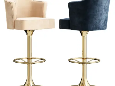 BETH BAR CHAIR Low-poly 3D model