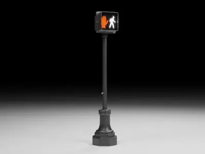City Downtown Crosswalk Lights 3D model