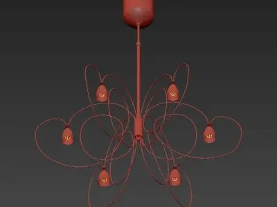 Hollander modern chandelier with glass shades 3D model