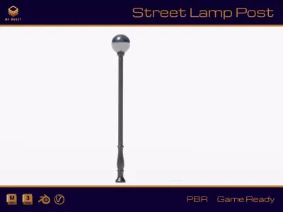 Street Lamp Post Low-poly 3D model