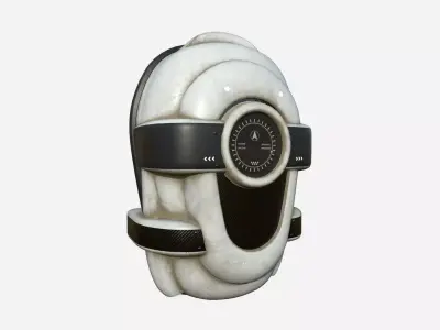 SciFi Backpack C06 White Dirt - Fashion Character Design Low-poly 3D model