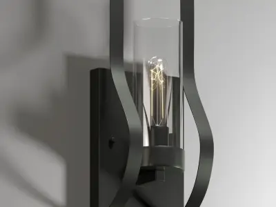 Light Dimmable Antique Black Armed Sconce-High poly  3D model