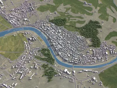 Yecheon - 3D City Model Low-poly 3D model