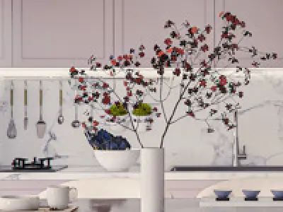 Beautiful Kitchen and Dinning  3D print model