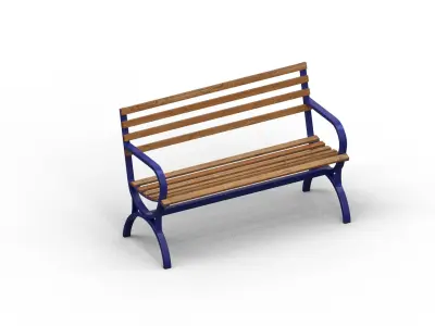 Street Bench Pack 3 Low-poly 3D model