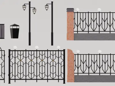 Exterior models Low-poly 3D model