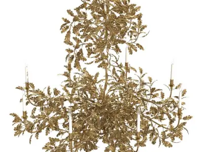 Golden Oak Chandelier Cox London 3D model