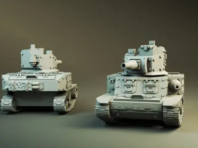 WW2 American M3 Scout Grot Tank  3D print model