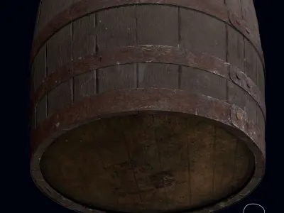 Old Whiskey Barrel Free low-poly 3D model