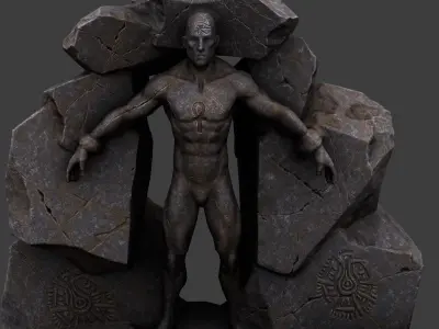 gate cave 009 Low-poly 3D model