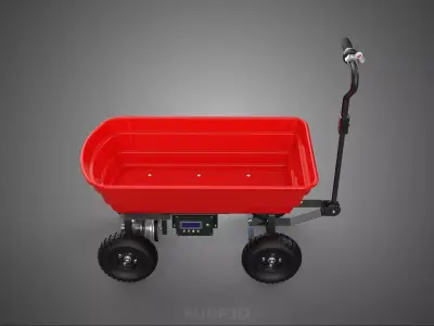 POWERED ELECTRIC CART UTILITY TROLLEY WAGON TRAILER WHEELBARROW 3D model