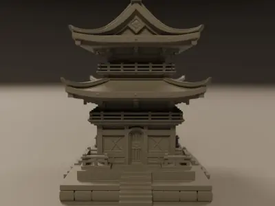 japanese temple 3D print model buy