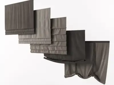 Roman Blinds 5 pieces 3D model