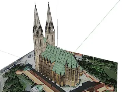 Architecture-Religion-God-Culture-Temple-011 church with spir... 3D model