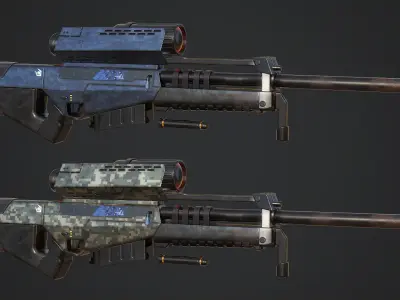 Combine Sniper Rifle from Half Life Low-poly 3D model